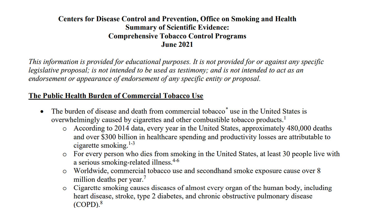comprehensive tobacco control programs june 2021